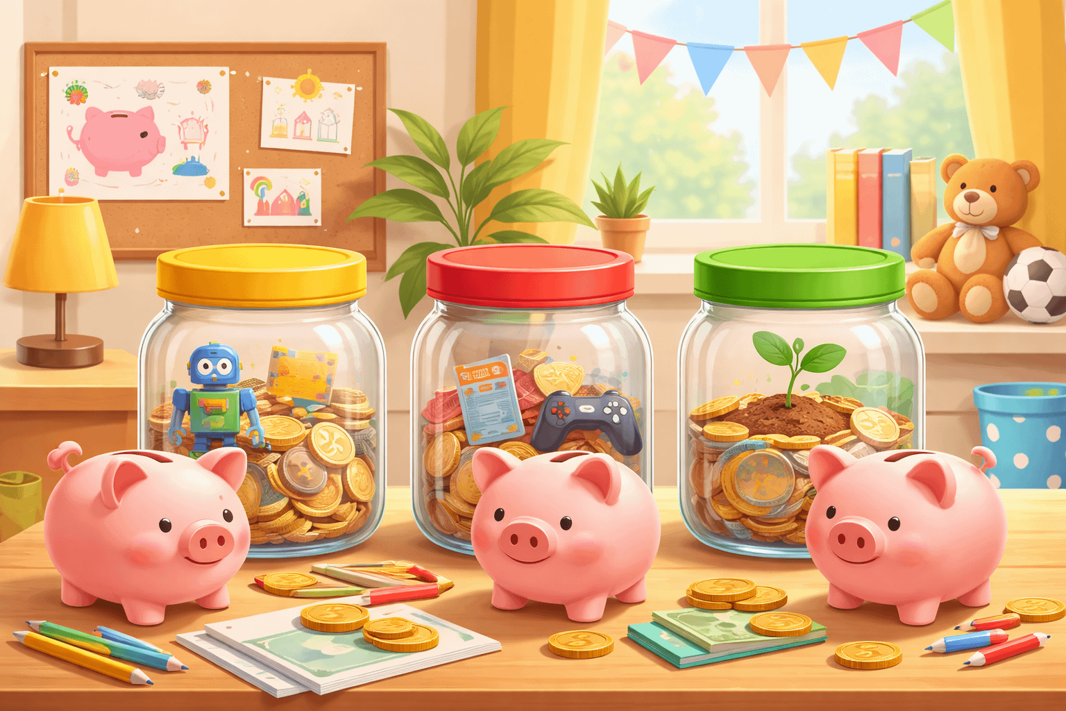 Ensinar as crianças a poupar – Os três mealheiros