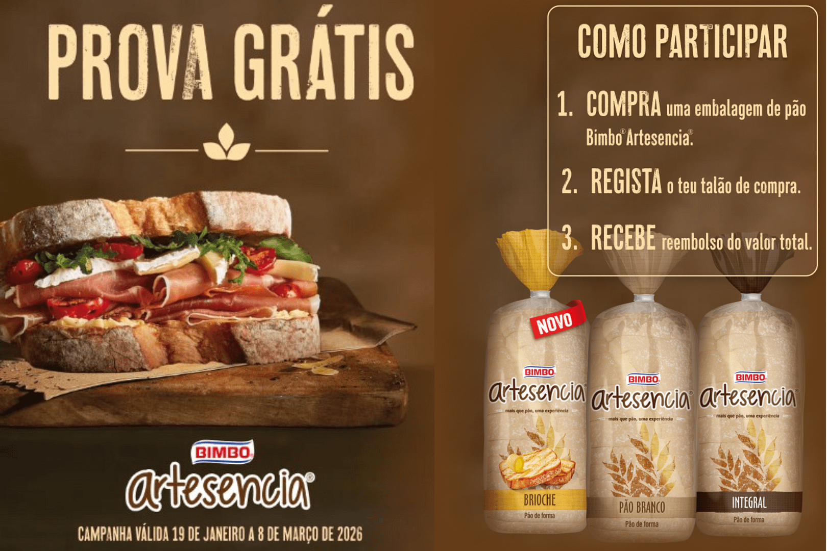 Pão Grátis – Prova Grátis Bimbo Artesencia